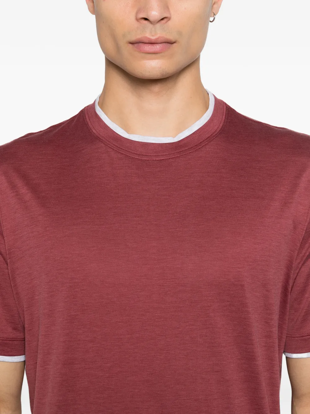 Brunello Cucinelli T-shirt met ronde hals Rood