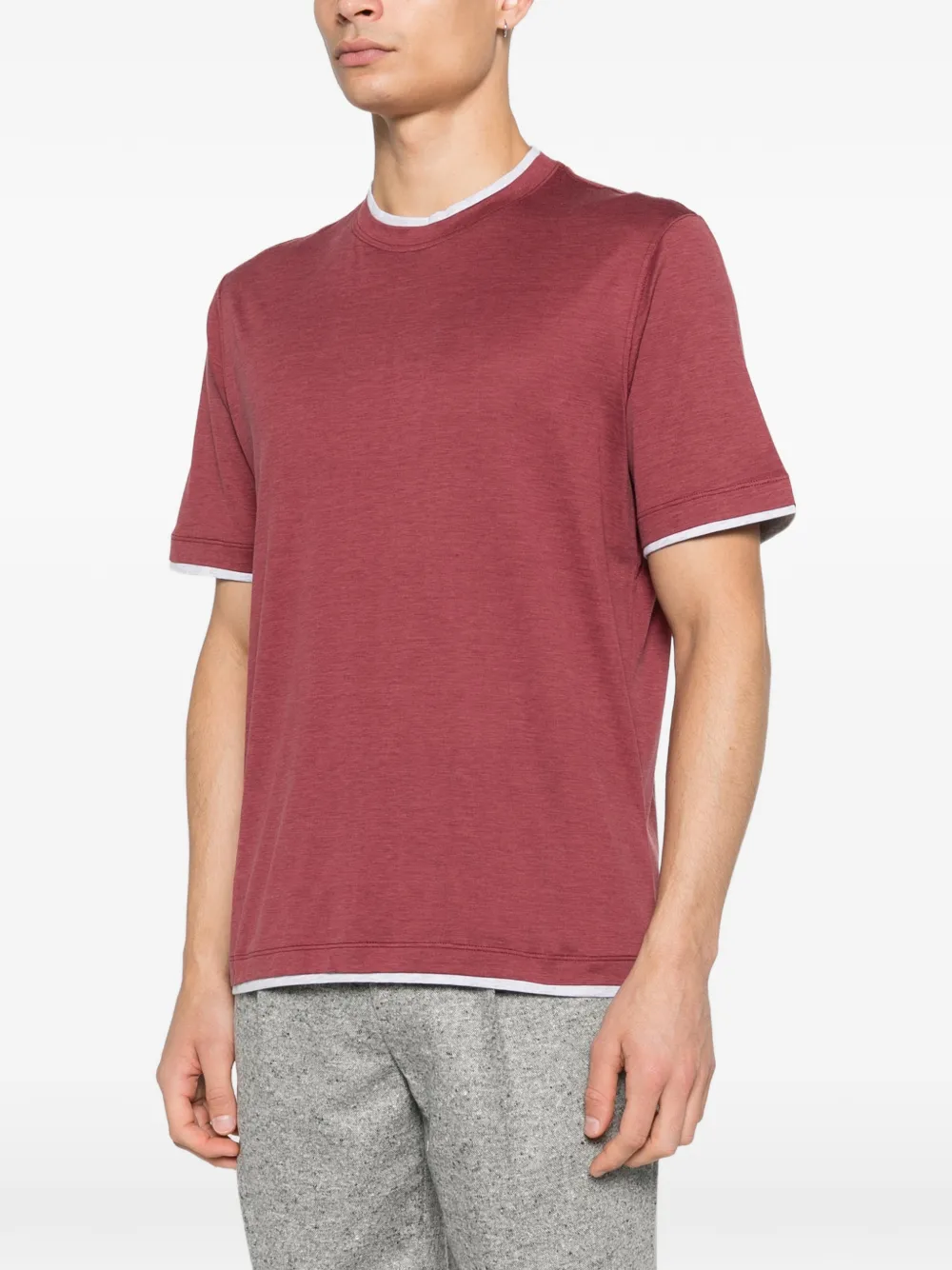 Brunello Cucinelli T-shirt met ronde hals Rood