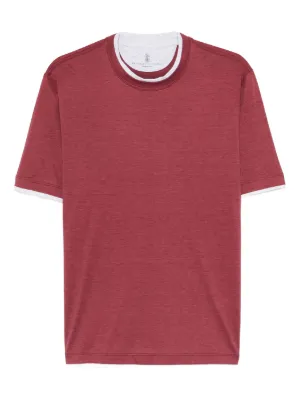 Brunello Cucinelli レイヤード Tシャツ | レッド | FARFETCH JP