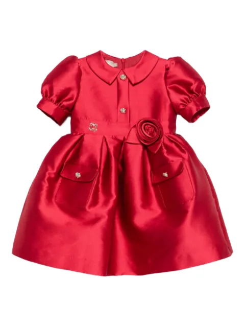 ELIE SAAB JUNIOR Peter Pan collar rose pocket dress