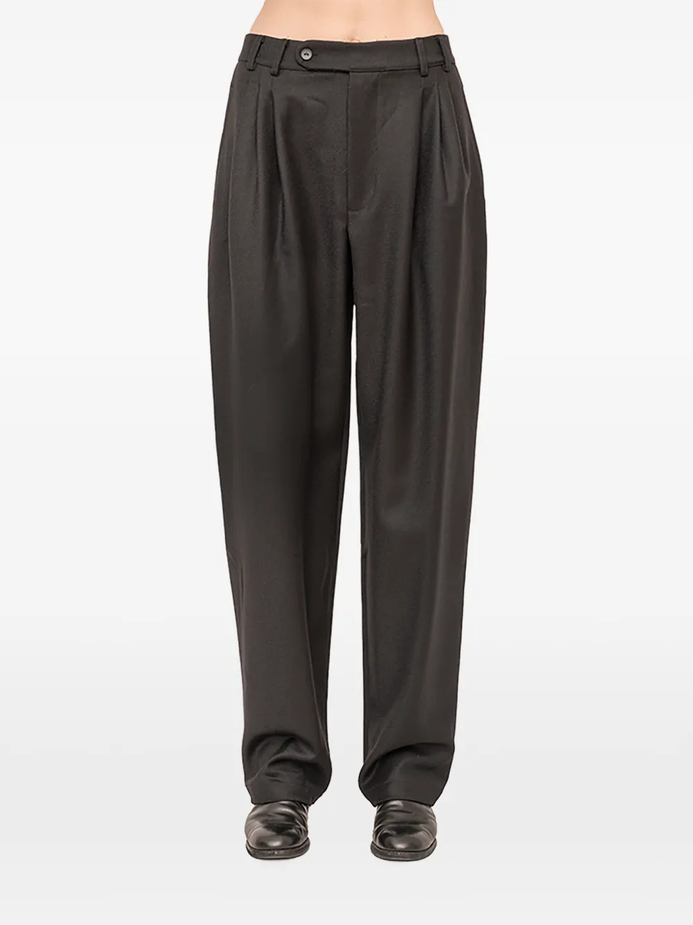 Andrea Ya'aqov Pleated Belt-loop Trousers In Black
