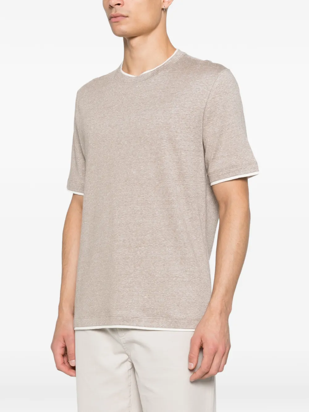 Brunello Cucinelli T-shirt met afwerking Beige