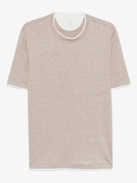 Brunello Cucinelli t-shirt à bordures contrastantes