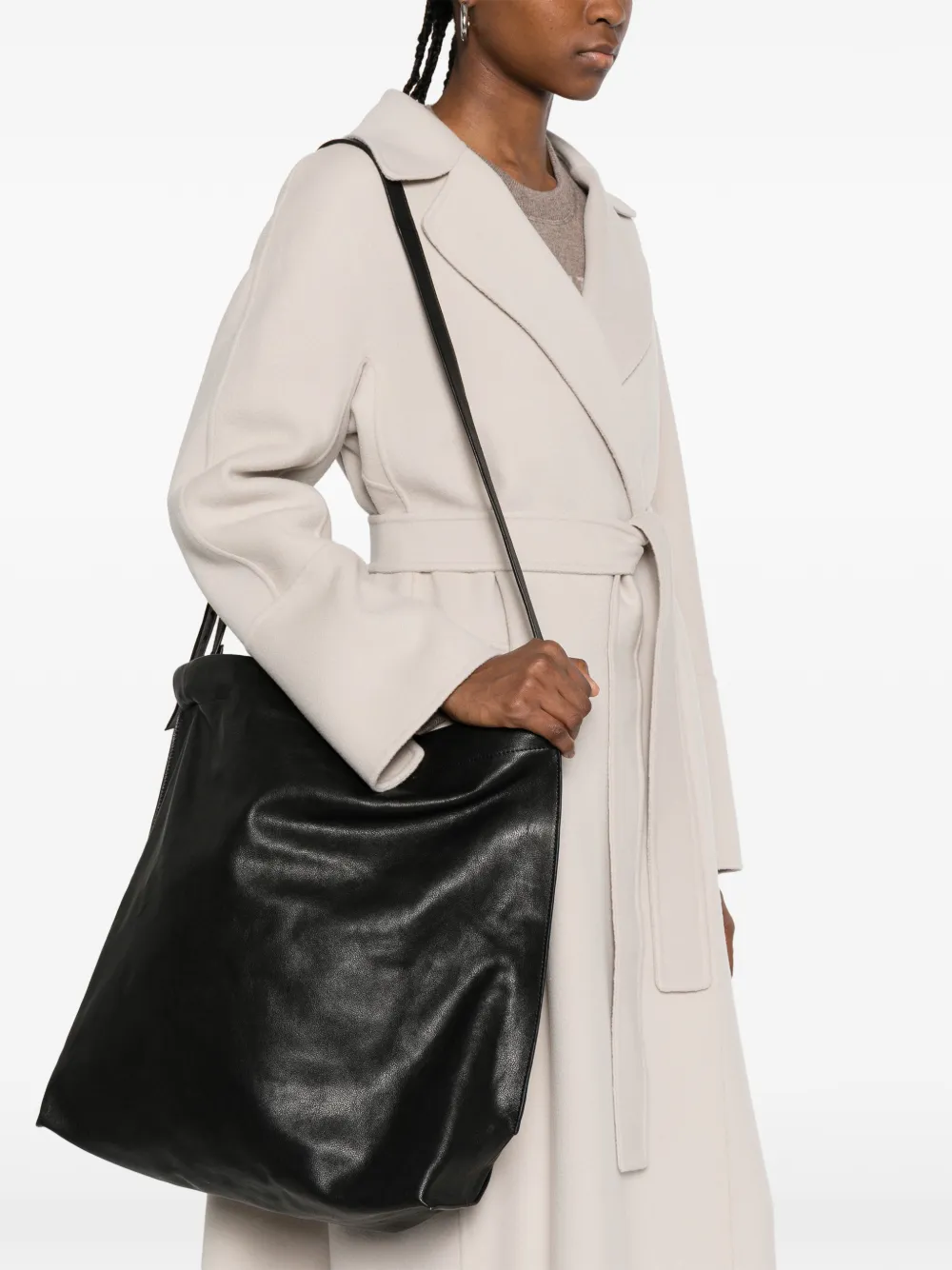 Bea mombaers leather tote bag - Zwart