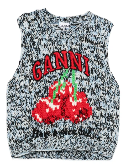 GANNI patterned knitted vest