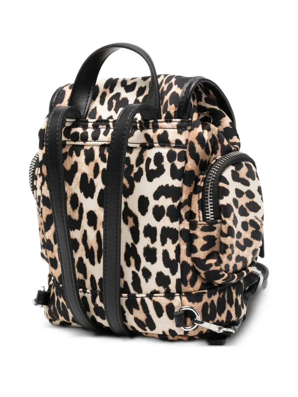  Ganni Mini Leopard-print Backpack - Neutrals 