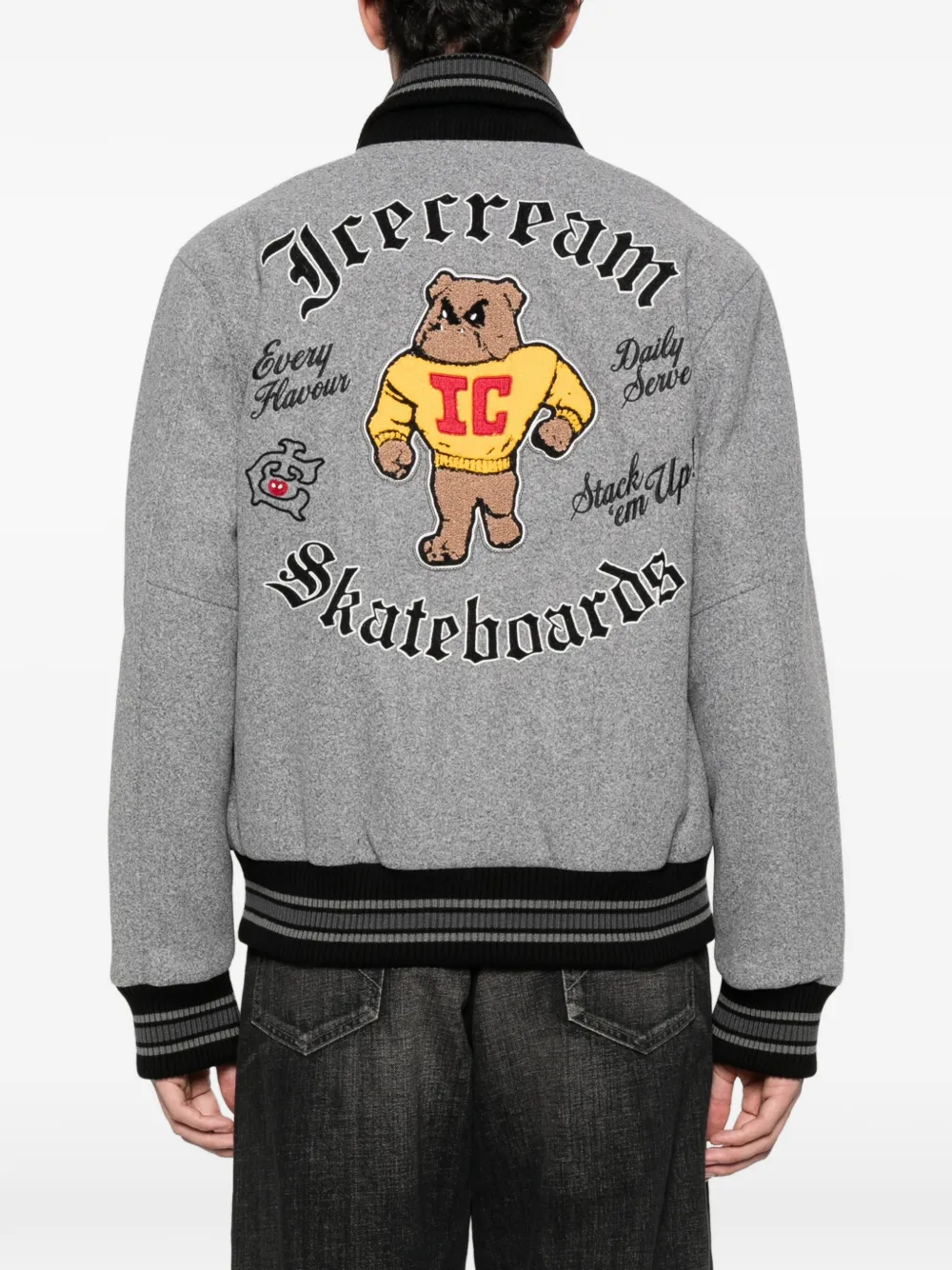 ICECREAM Bomberjack met logo-applicatie Grijs