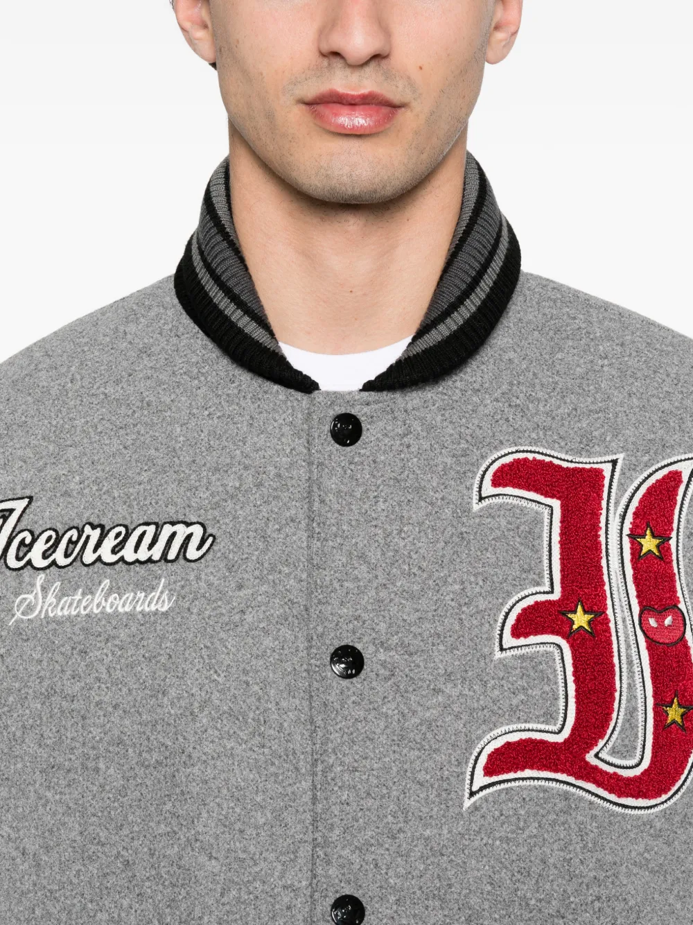 ICECREAM Bomberjack met logo-applicatie Grijs
