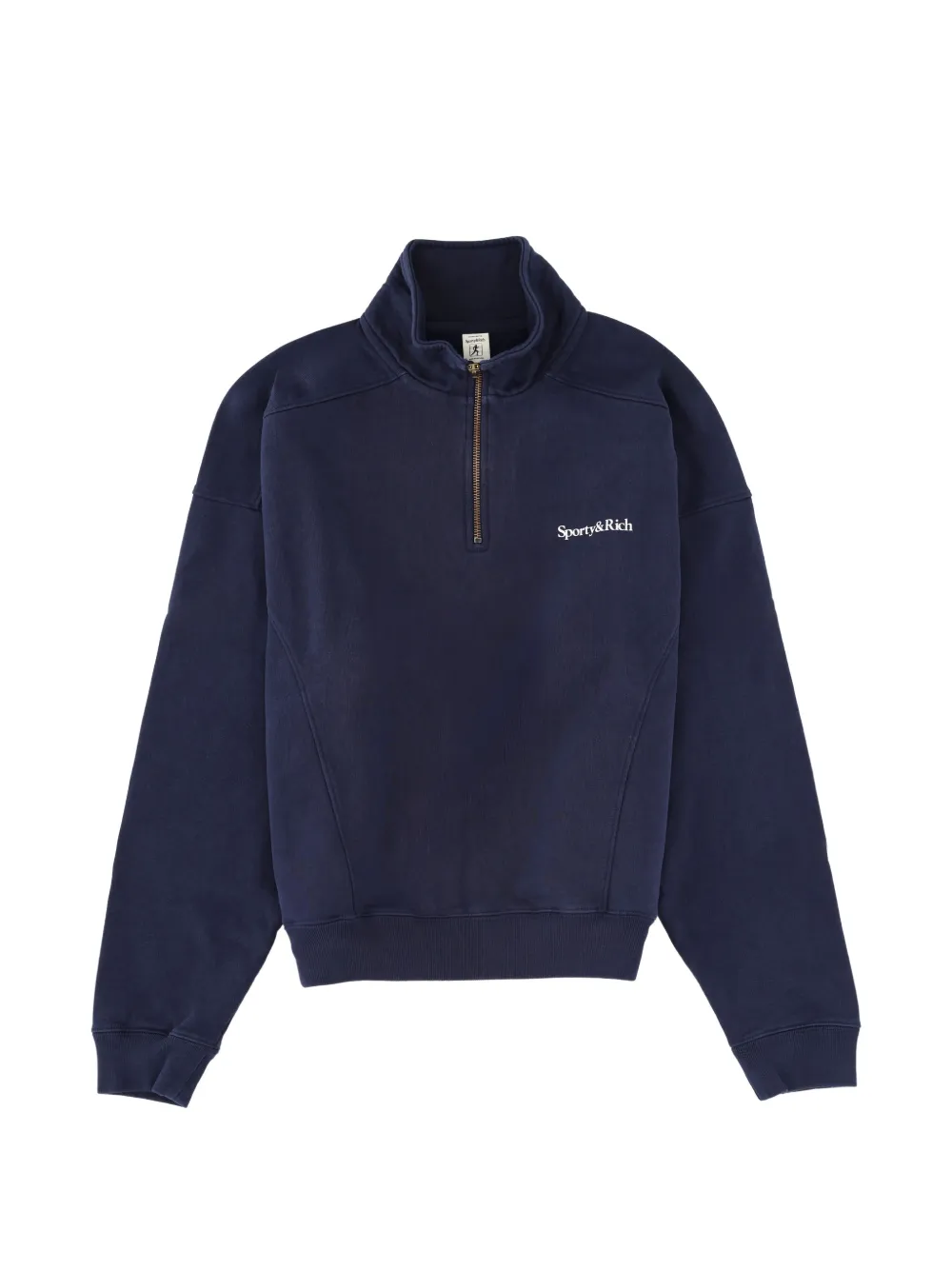 Sporty & Rich zip cotton sweatshirt - Blu