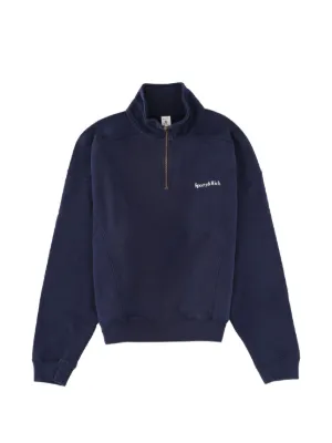 SPORTY&amp;RICH ジップスウェット Sporty & Rich Blue Vendome Embroidered Quarter Zip Sweatshirt
