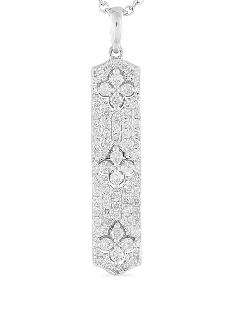 14k White Gold Diamond Pendant Necklace