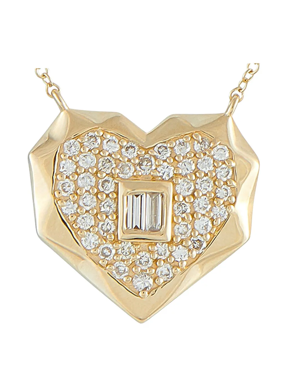 LB Exclusive 14K yellow gold diamond heart-pendant necklace - Oro
