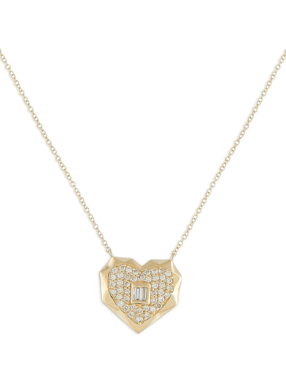 LB Exclusive 14K yellow gold diamond heart-pendant necklace - Oro