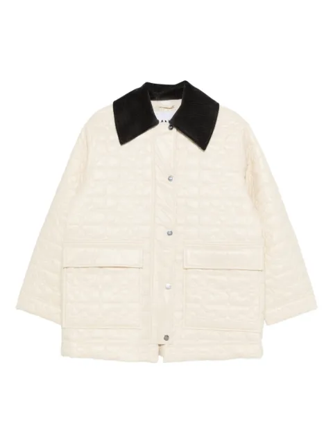 GANNI corduroy-collar quilted jacket