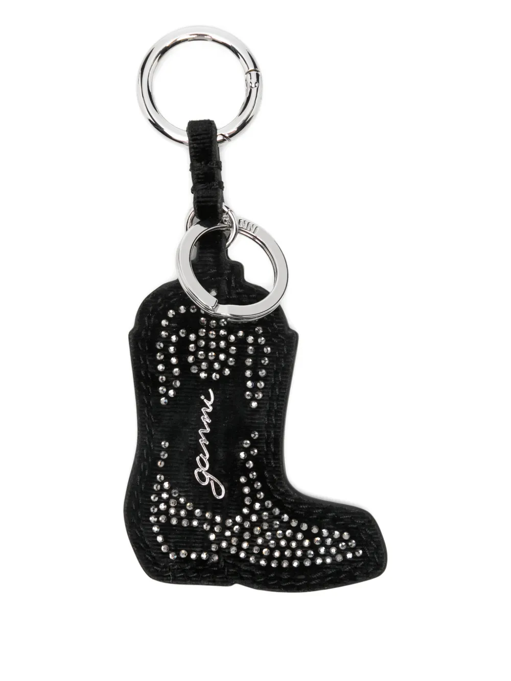 GANNI boot-shape keyring - Nero