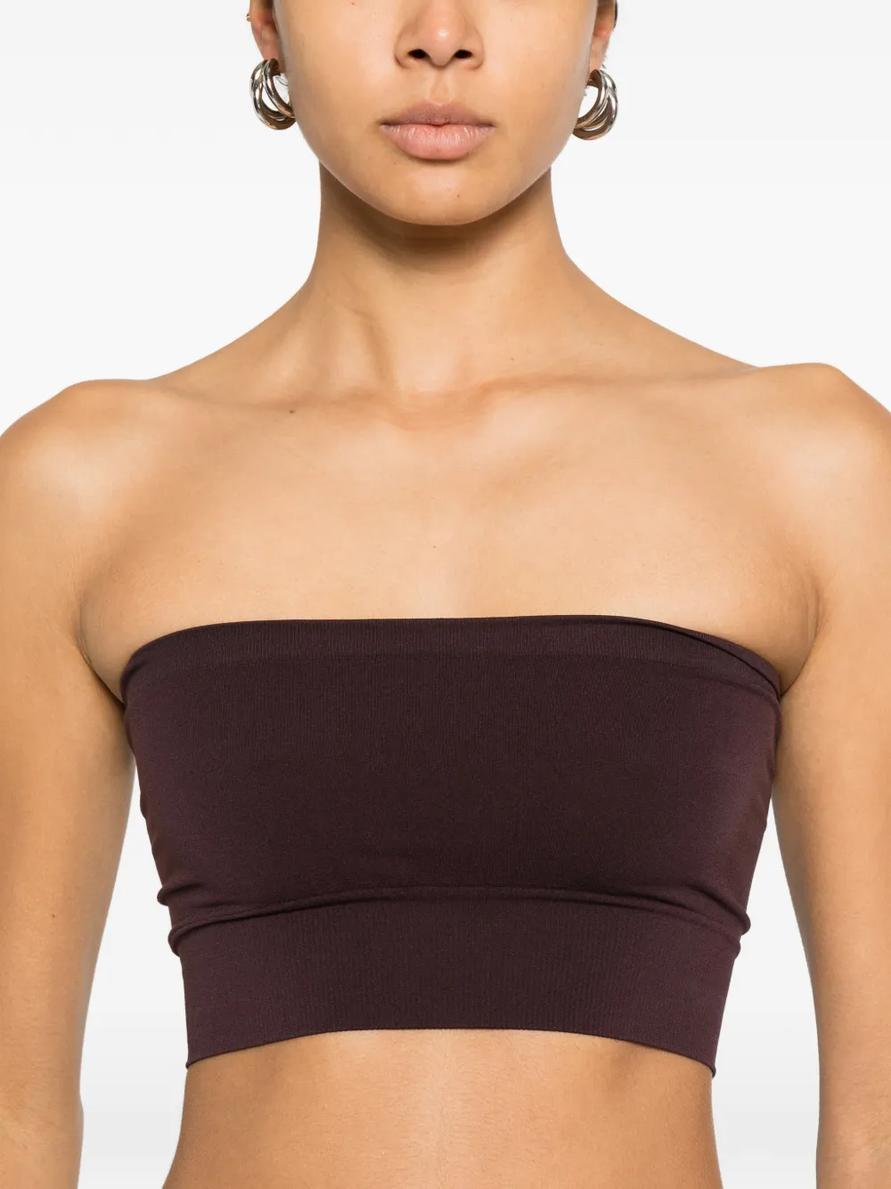 Wolford Geribbelde bandeau top Paars