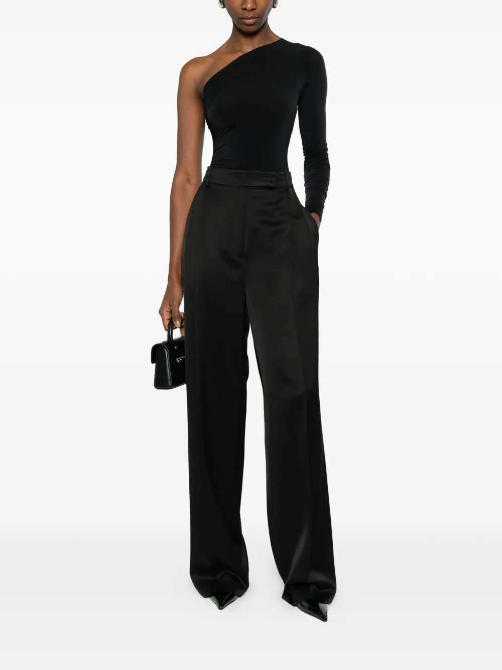 Wolford one-shoulder long-sleeve body - Zwart