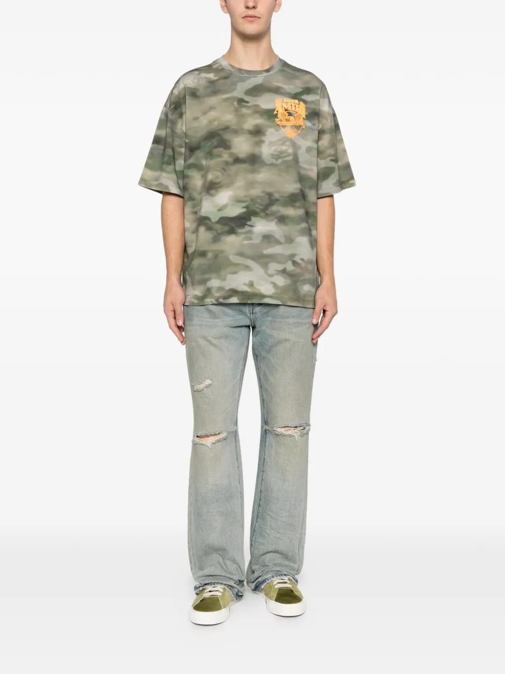 AMIRI camouflage logo-print T-shirt - Groen