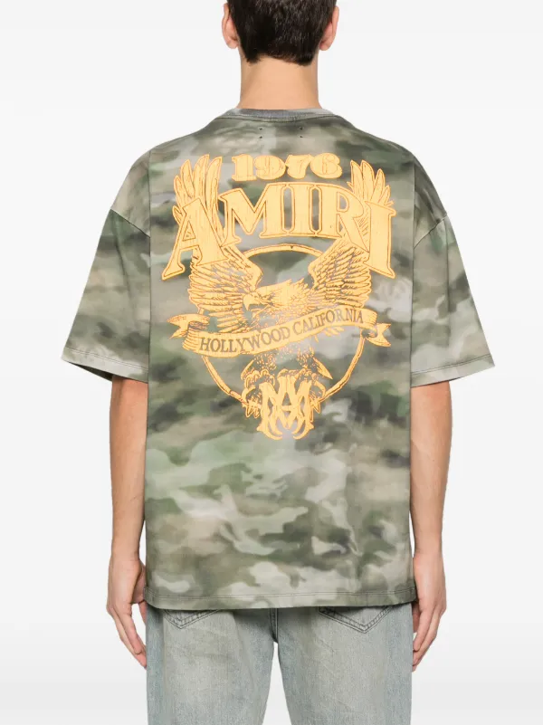 AMIRI Camouflage logo-print T-shirt | Green | FARFETCH