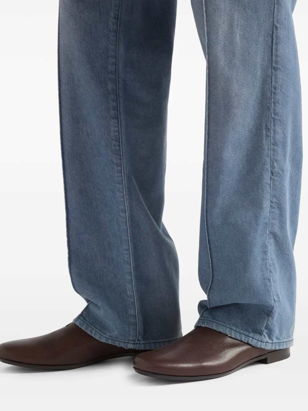 Prada Leren Chelsea laarzen met ronde neus Bruin