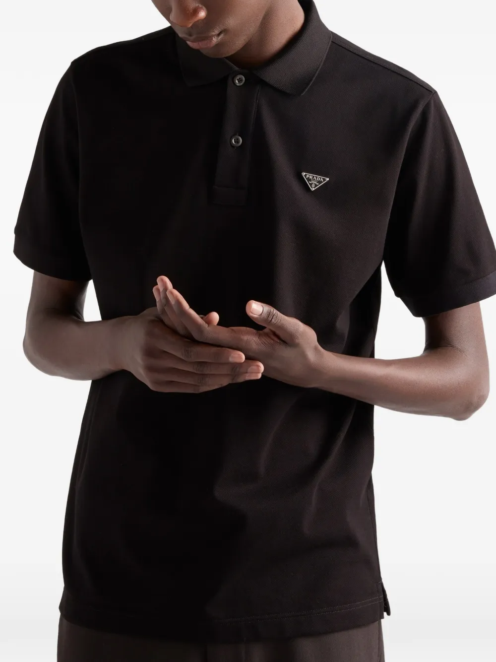 Prada Piqué poloshirt Zwart