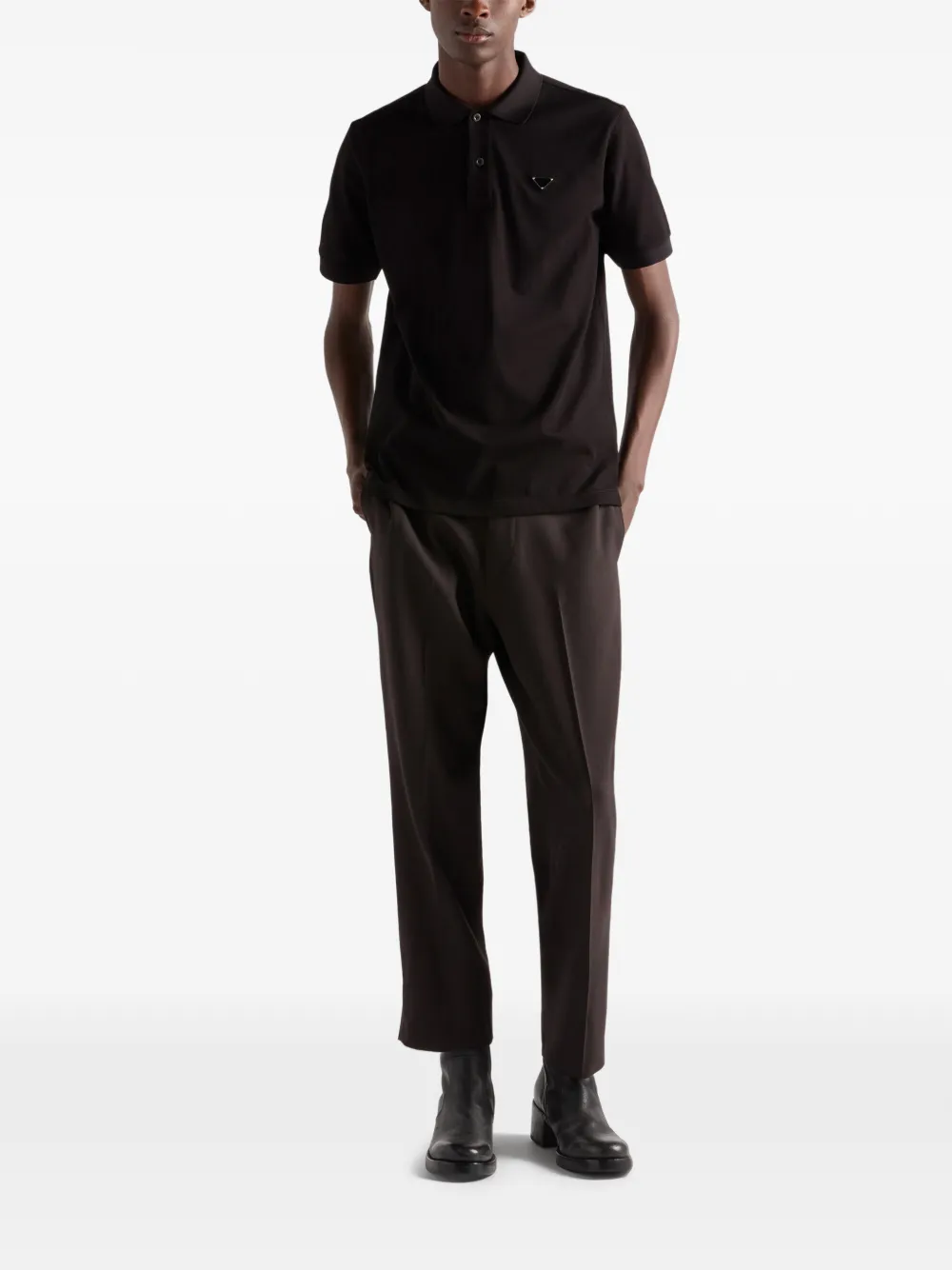 Prada Piqué poloshirt Zwart