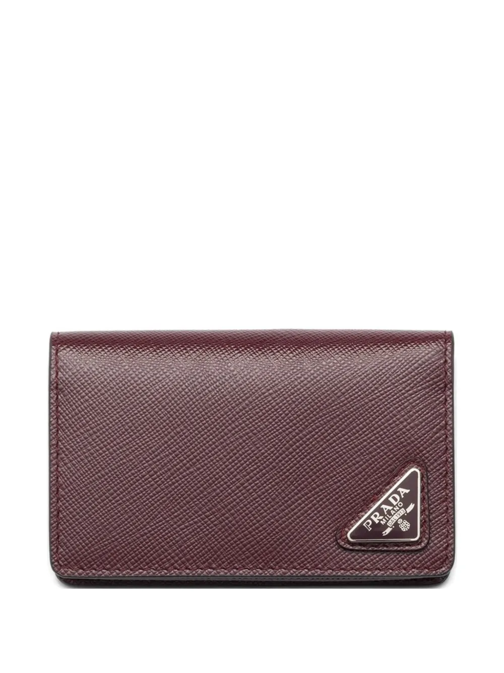 Prada cartera de piel con logo triangular | rojo | Image 1