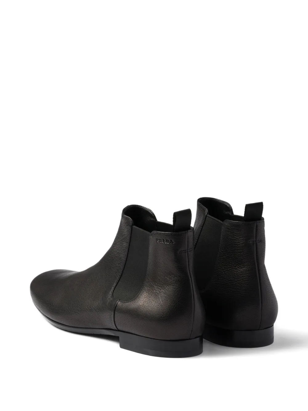 Prada round-toe leather Chelsea boots Zwart