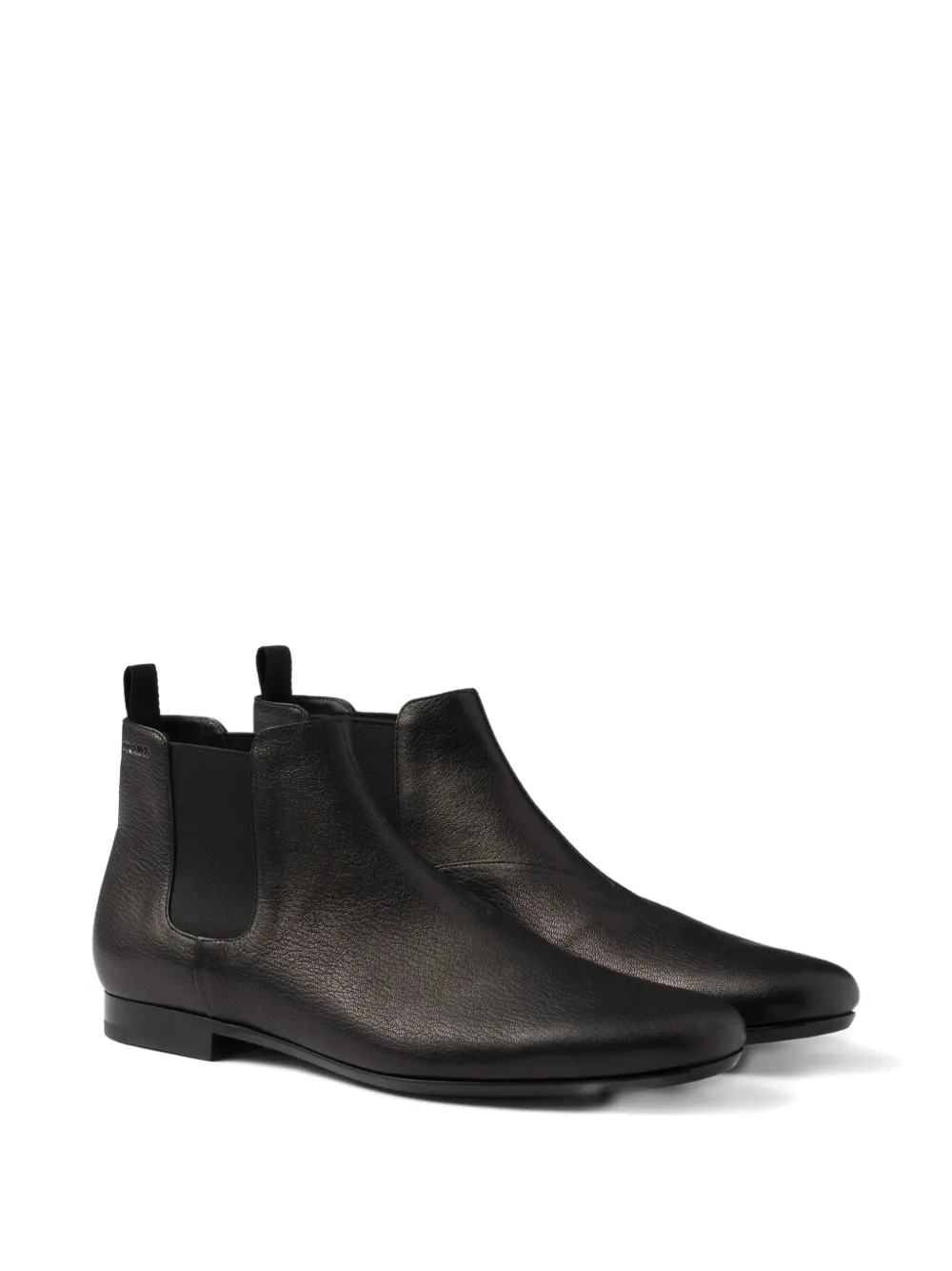 Prada round-toe leather Chelsea boots Zwart