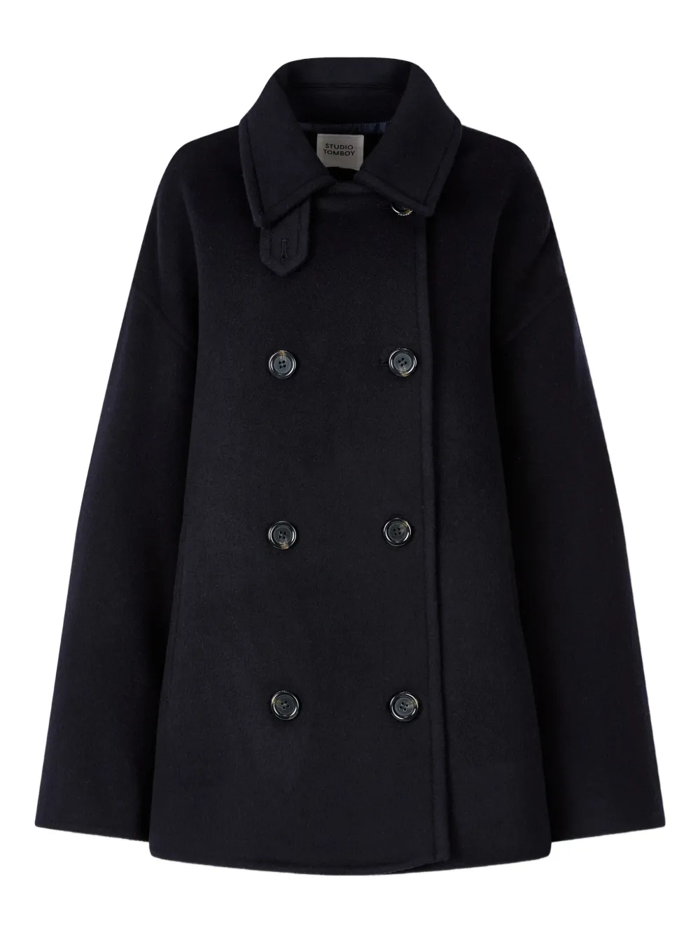 Studio Tomboy Double-breasted Peacoat In Blue