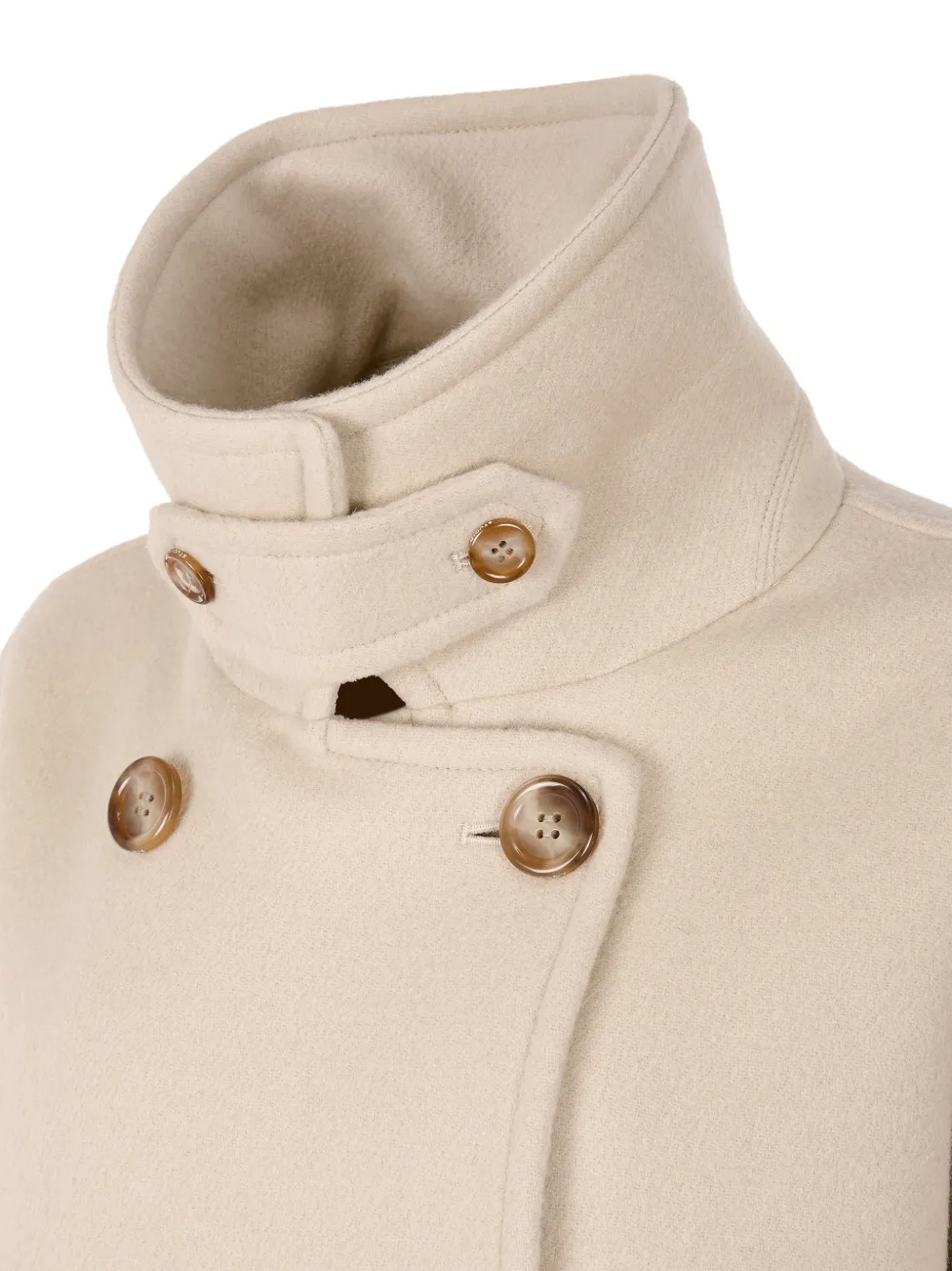 Studio Tomboy Double-breasted Peacoat In Neutral