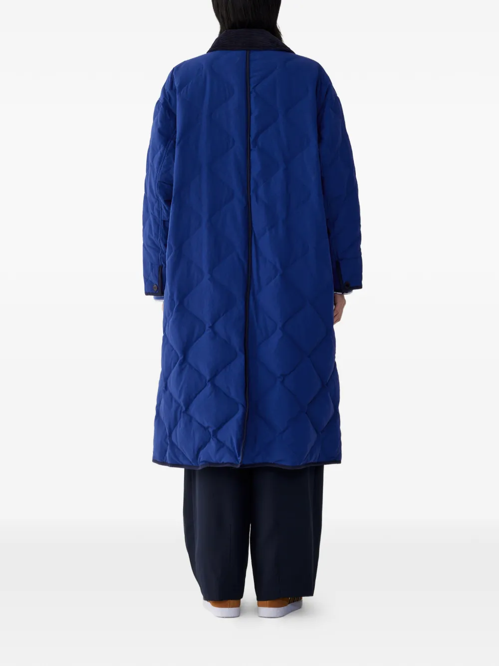 TOMBOY Gewatteerde jas met ribfluwelen kraag Blauw