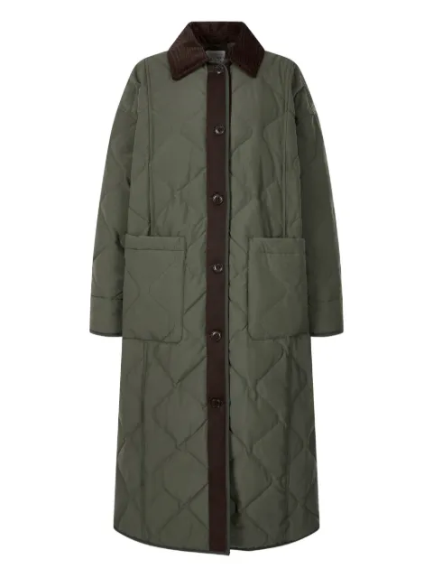 STUDIO TOMBOY corduroy-collar quilted long coat