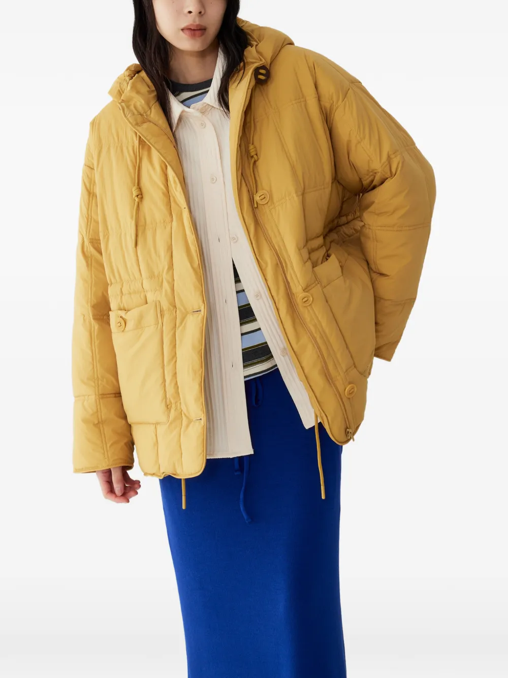 TOMBOY Donsjack met capuchon en afwerking Geel