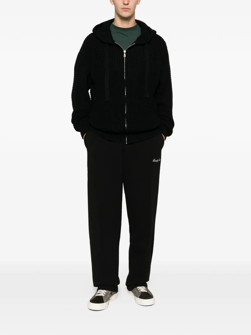 Family First Trainingsbroek met geborduurd logo - Zwart