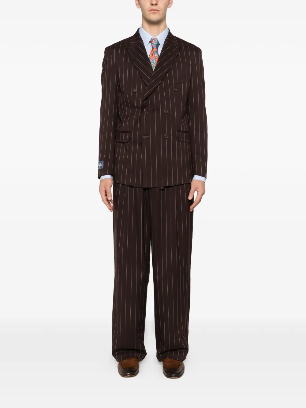 Family First Broek met krijtstreep - Bruin