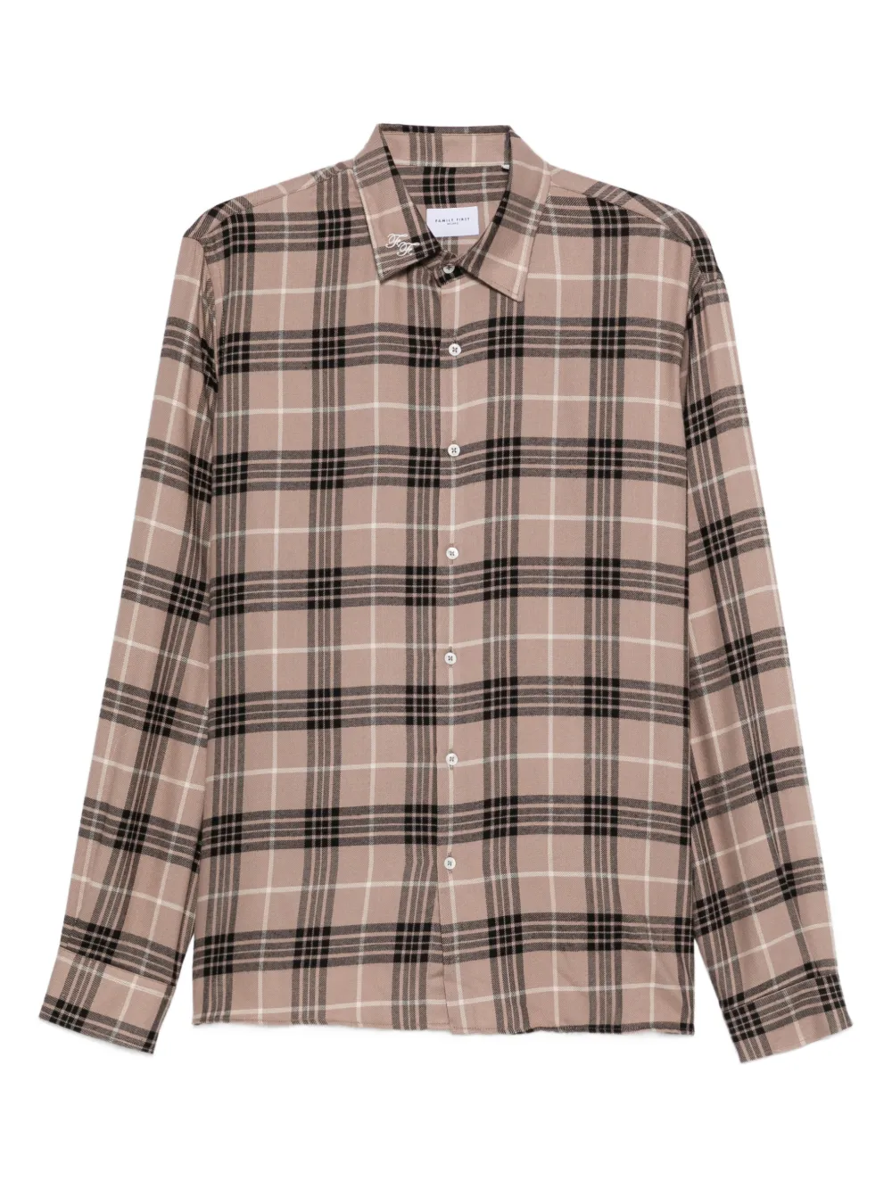 Family First plaid-pattern button-up shirt | Neutrals | Image 1