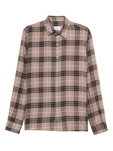 Family First plaid-pattern button-up shirt
