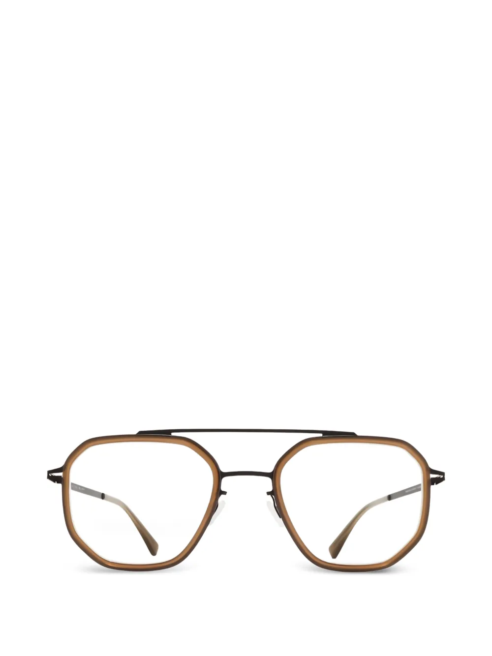 Mykita Satu geometric-frame glasses - Marrone
