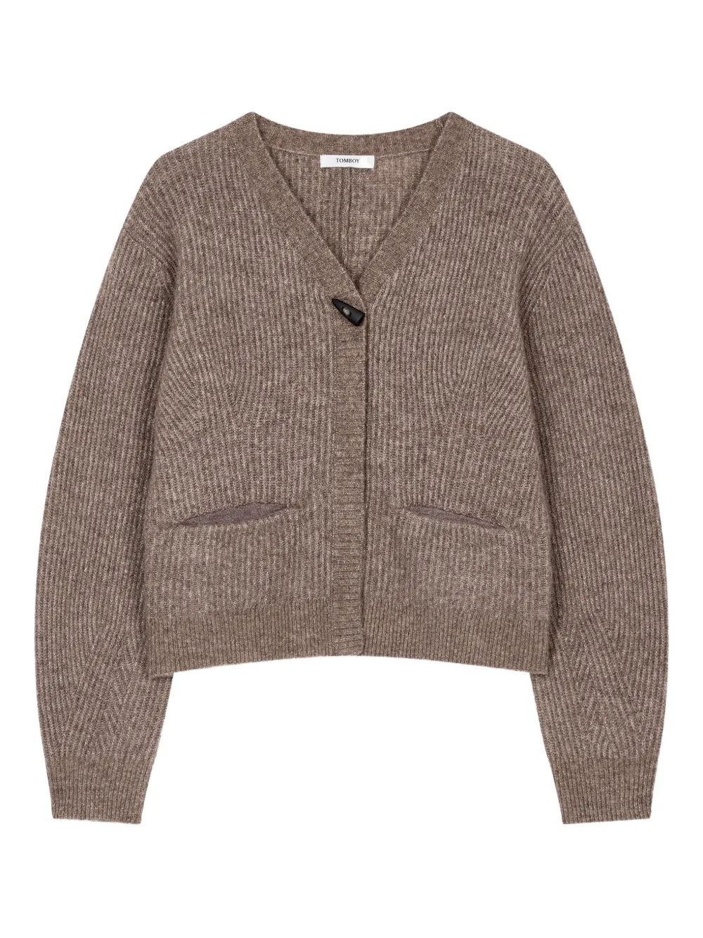 Studio Tomboy Toggle V-neck Cardigan In Brown