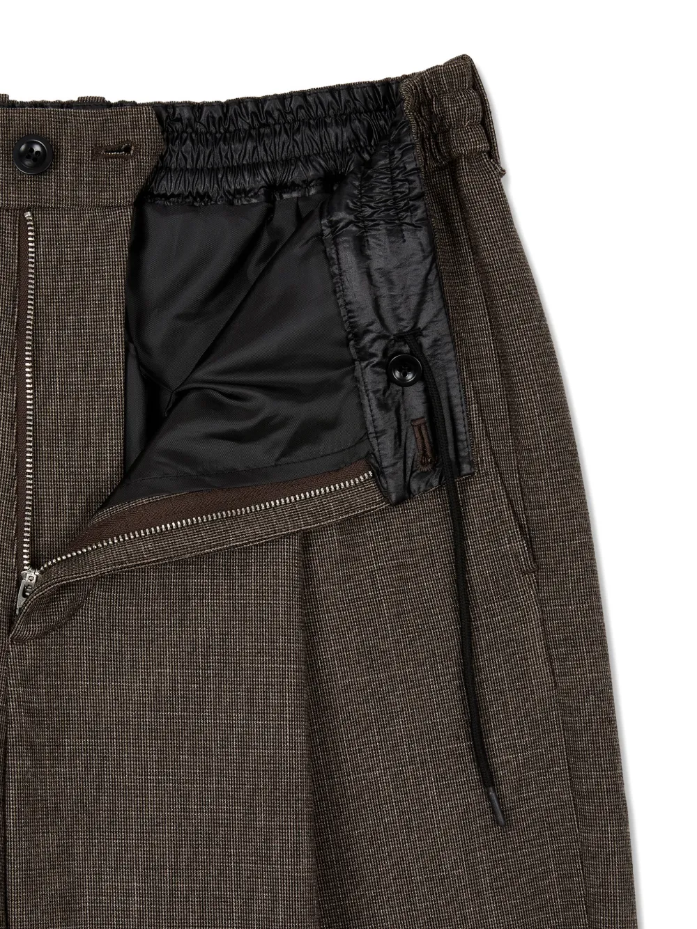 TOMBOY Plooibroek met pied-de-poule print Bruin