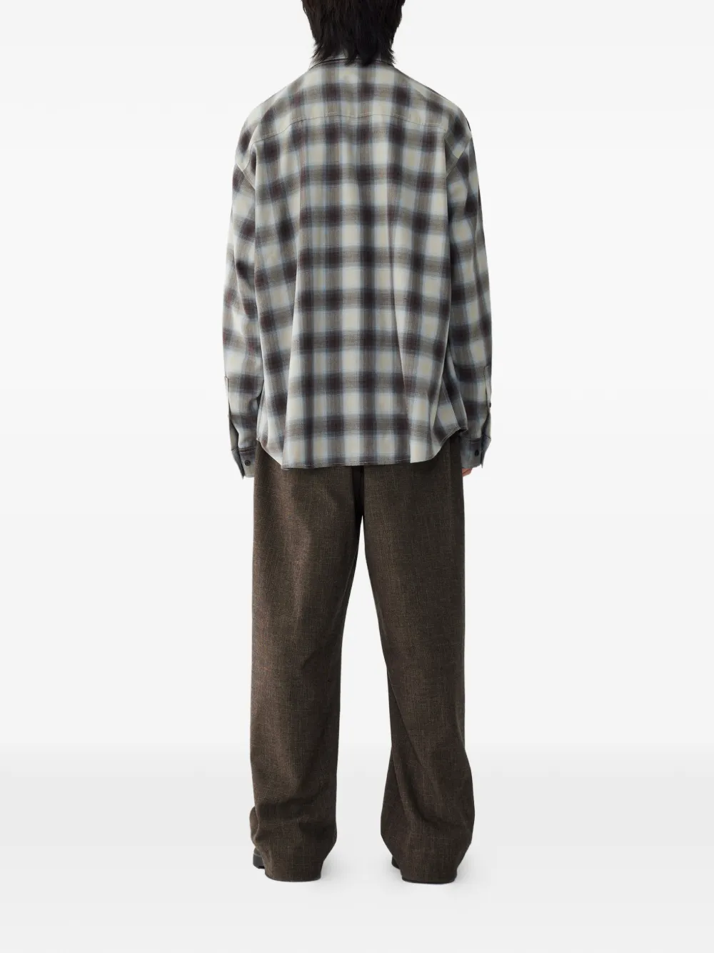 TOMBOY Plooibroek met pied-de-poule print Bruin