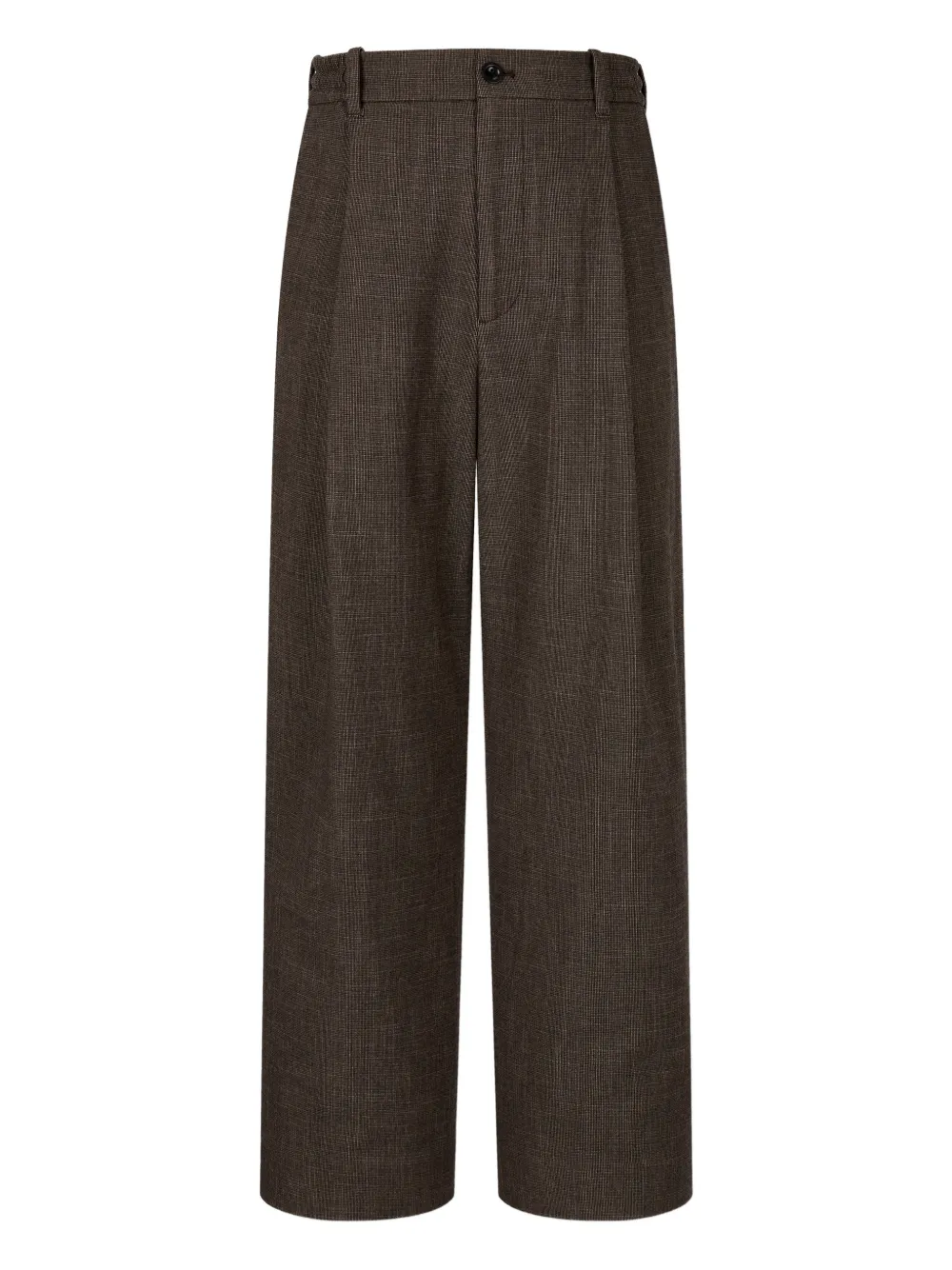 STUDIO TOMBOY houndstooth pattern pleated trousers | Brown | Image 1
