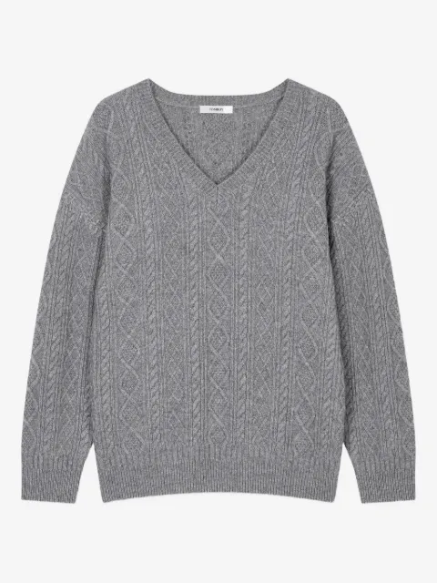 TOMBOY cable knit v-neck sweater