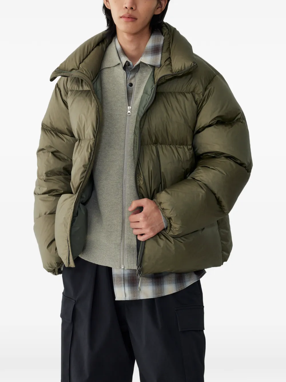  Tomboy High-neck Light Down Jacket - Green 