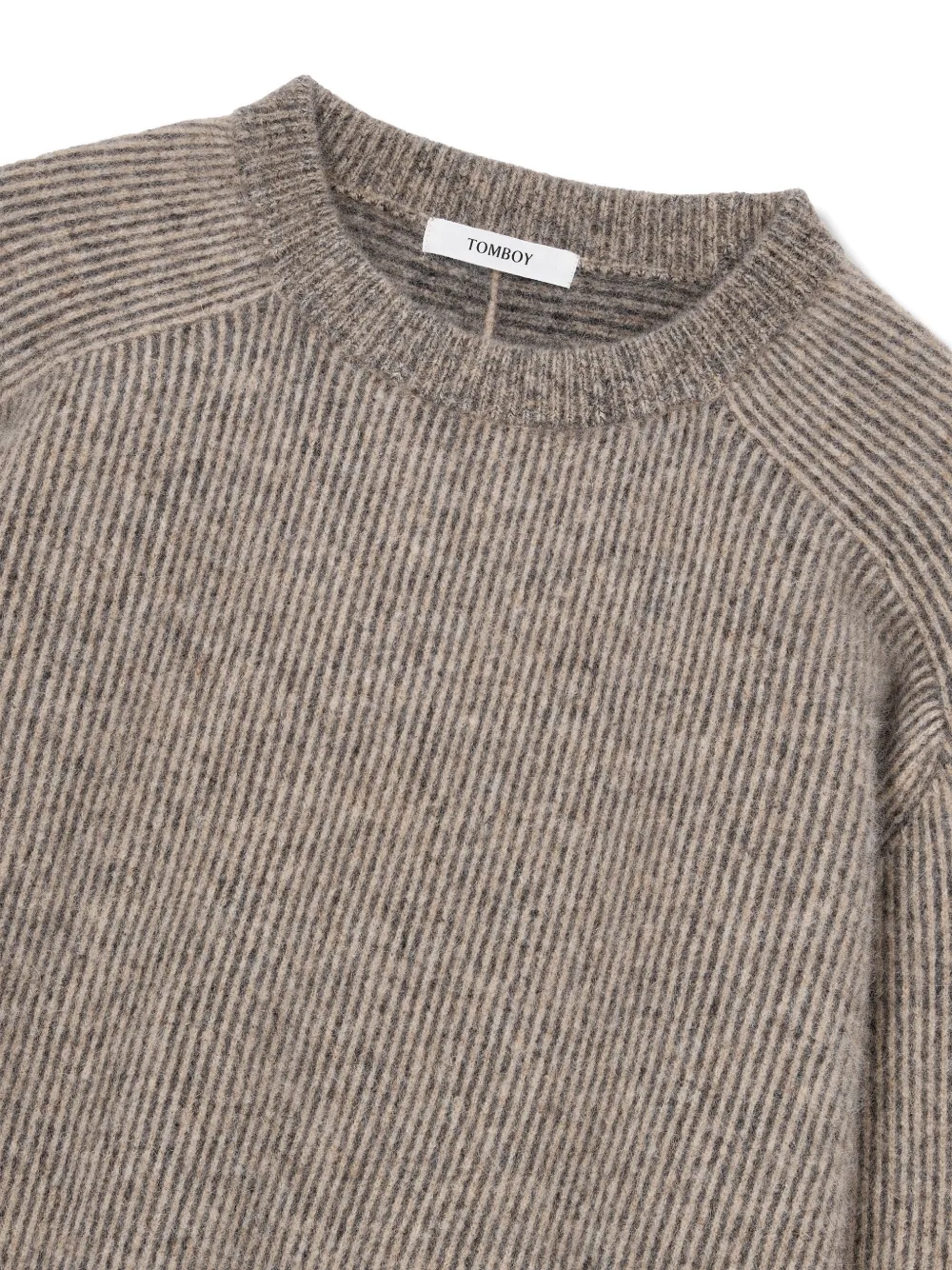 TOMBOY Gestreepte trui met ronde hals Beige
