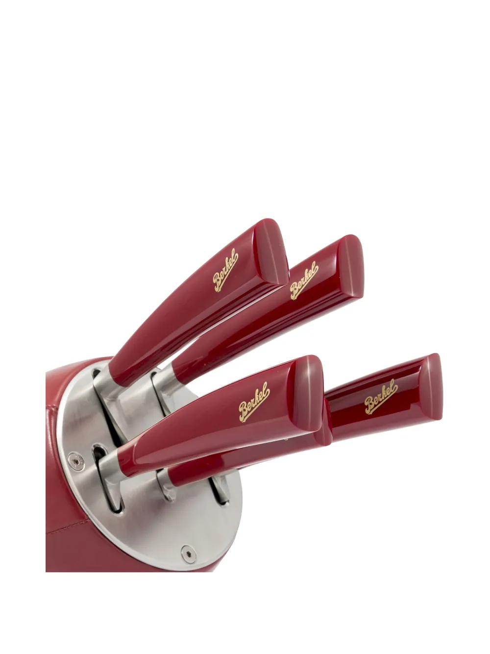 Berkel Wooden-block Knives (set At Five) In Red