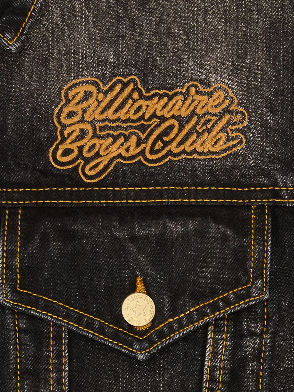 Billionaire Boys Club Script Cord Collar denim jack met borduurwerk Zwart