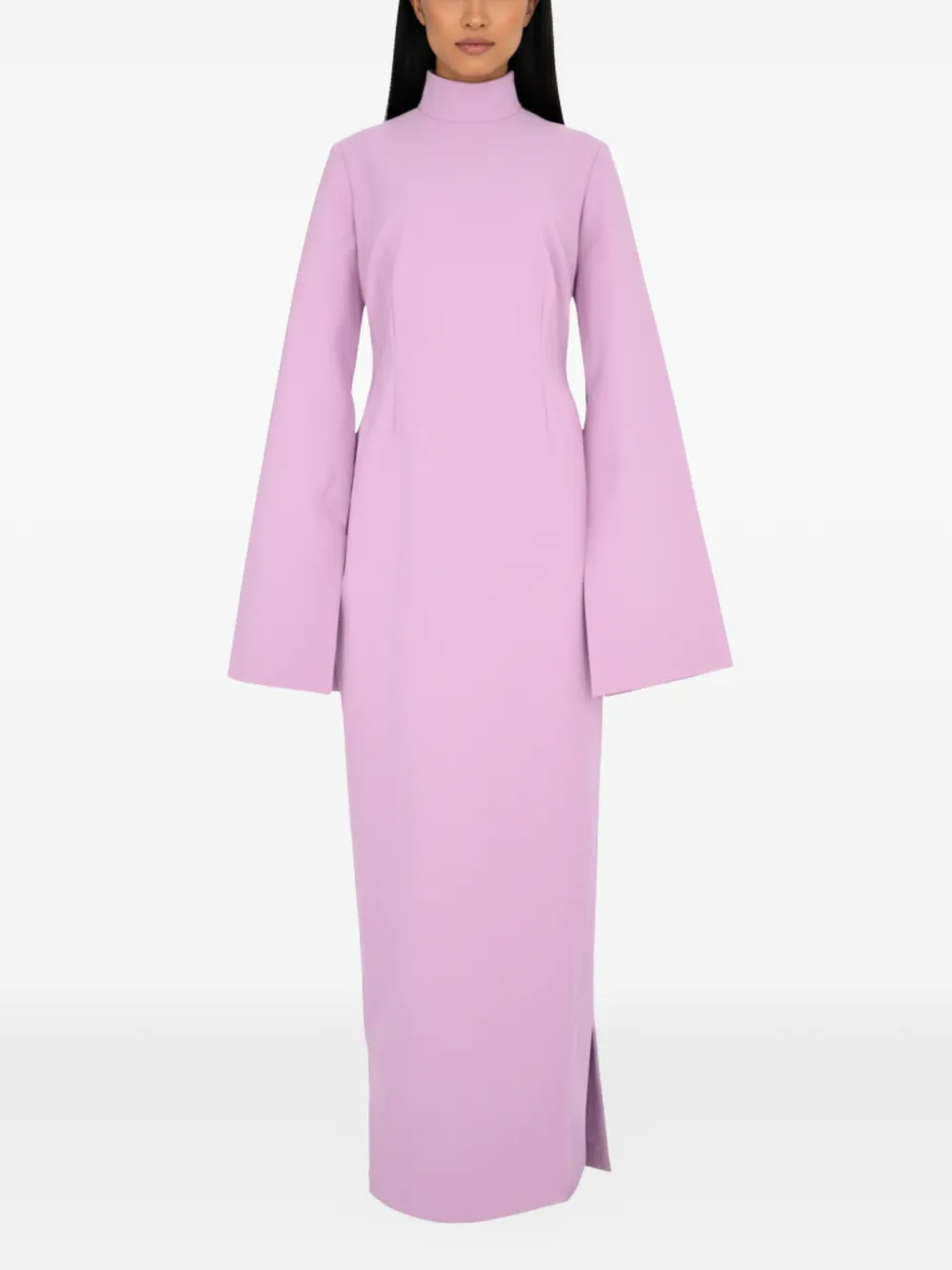 Solace London Josefine funnel-neck maxi dress - Roze
