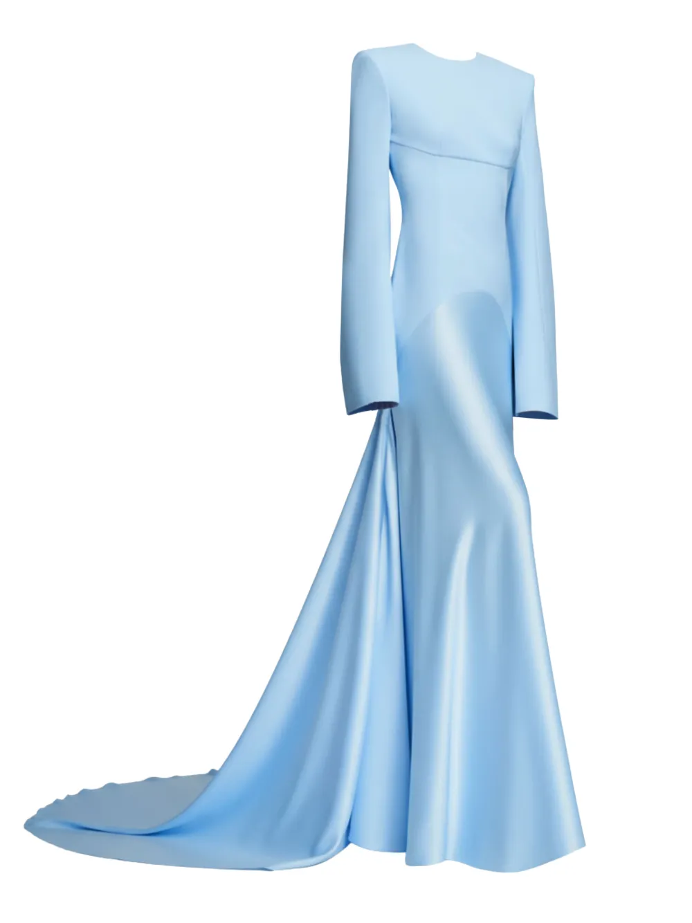 Solace London Claudine maxi-jurk met flared mouwen Blauw